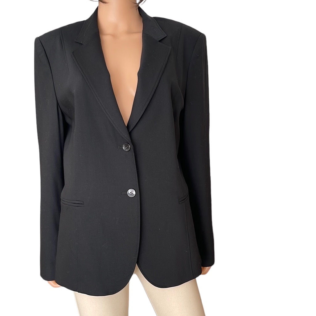 Nwt Talbots Black Italian Wool Blazer Made In Japan